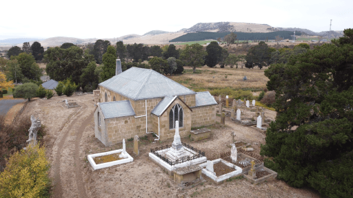 Tasmanian Pictorial Church Index drone image taken April 2022