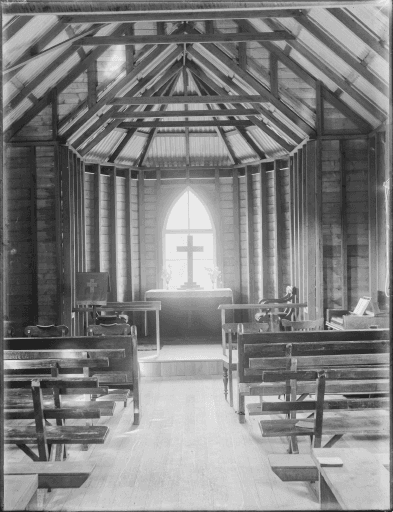 Believed to be the inside of Pawleena Church, Albert Archer Rollings photographer, Tasmanian Archives