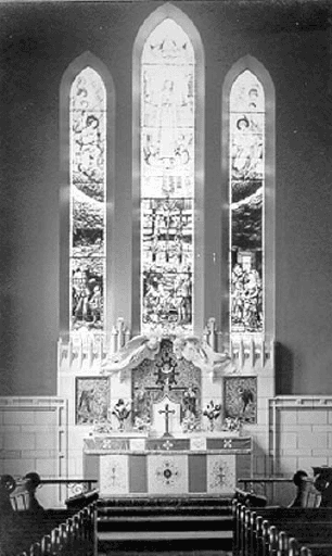 Holy Trinity, interior, altar, 1930, Tasmanian Archives