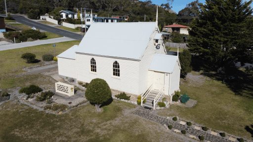 Tasmanian Pictorial Church Index drone image, April 2021.