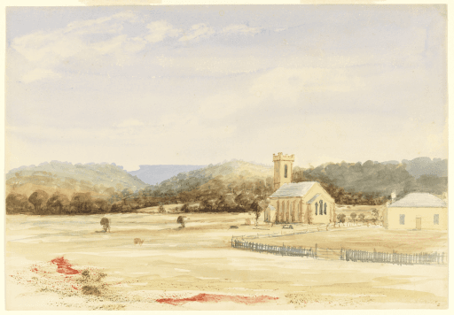 Susan G. M. Fereday, watercolour St Peter's Church and Rectory, Oatlands, Allport Library and Museum of Fine Arts, State Library of Tasmania.