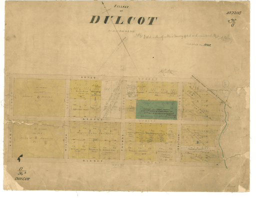 Location of School Reserve. Lands Department map of Dulcot, undated. Tasmanian Archives.
