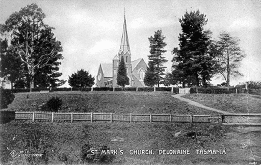 Deloraine, St Marks Church of England, postcard 1910, Tasmanian Archives