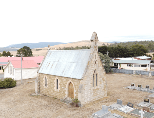 Tasmanian Pictorial Church Index drone image taken April 2022