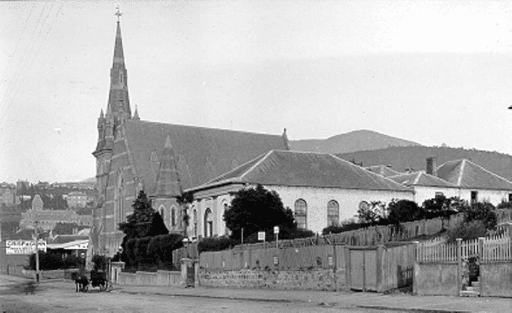 Memorial Church and Memorial Hall, corner Elizabeth and Brisbane Streets, Hobart