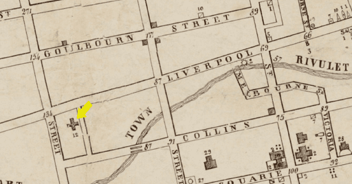 Location of the Berea Chapel, Chapel Lane. Tasmanian Archives
