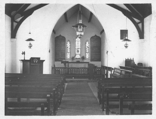Postcard - Interior of St Peter's Church of England, St Leonards, Tasmanian Archives