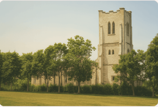 1840s church - AI generated image from 'The Anglican Church of Tasmania'.