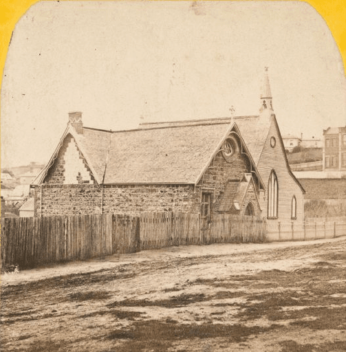 Stereogram - St Paul's Church Launceston, Photographer, J.J. Taylor, 1890-1899, Launceston Library, Tasmanian Archives