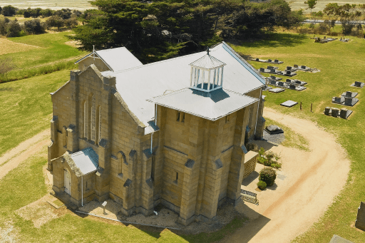 Tasmanian Pictorial Church Index drone image taken January 2023