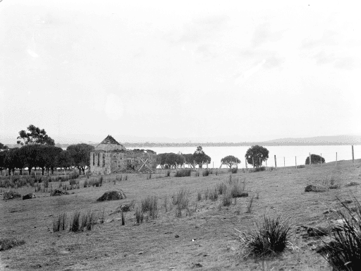 Ruins of the church in 1929, Tasmanian Archives