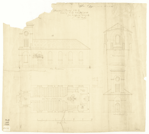 Plan of the Hamilton Church, architect J. L. Archer