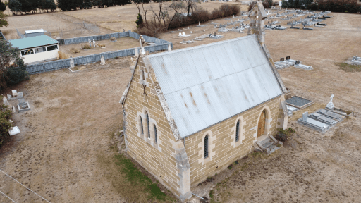 Tasmanian Pictorial Church Index drone image taken April 2022