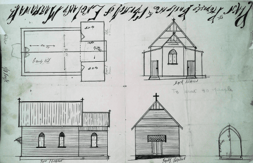 Proposed plan of the Church of England, Marrawah, Tasmanian Archives