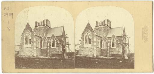 St Mary's Cathedral under Constuction c1862. Samuel Clifford Photographer. Tasmanian Archives