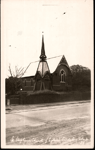 Ash Bester postcard of St Stephen's, Sandy Bay, source unknown