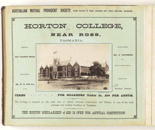 Horton College, Ross, Tasmanian Archives