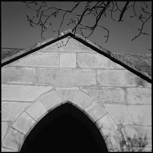 Date stone "1857" over doorway, 1972, Tasmanian Archives