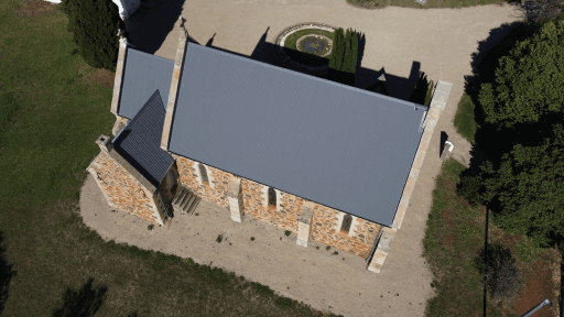 Tasmanian Pictorial Church Index drone image, April 2021.