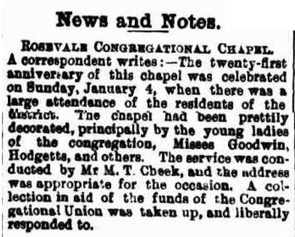 Rosevale Congregational Chapel, Rosevale, Tasmania
